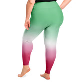 Abrosexual Pride Ombre High-Waist Plus Leggings Plus Size Legging - AOP PRIDE MODE